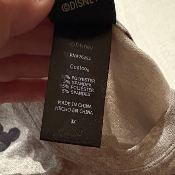 Gray Pajama Women’s Set with Black Mickey Mouse Print BNWOT 3X - Picture 2 of 8